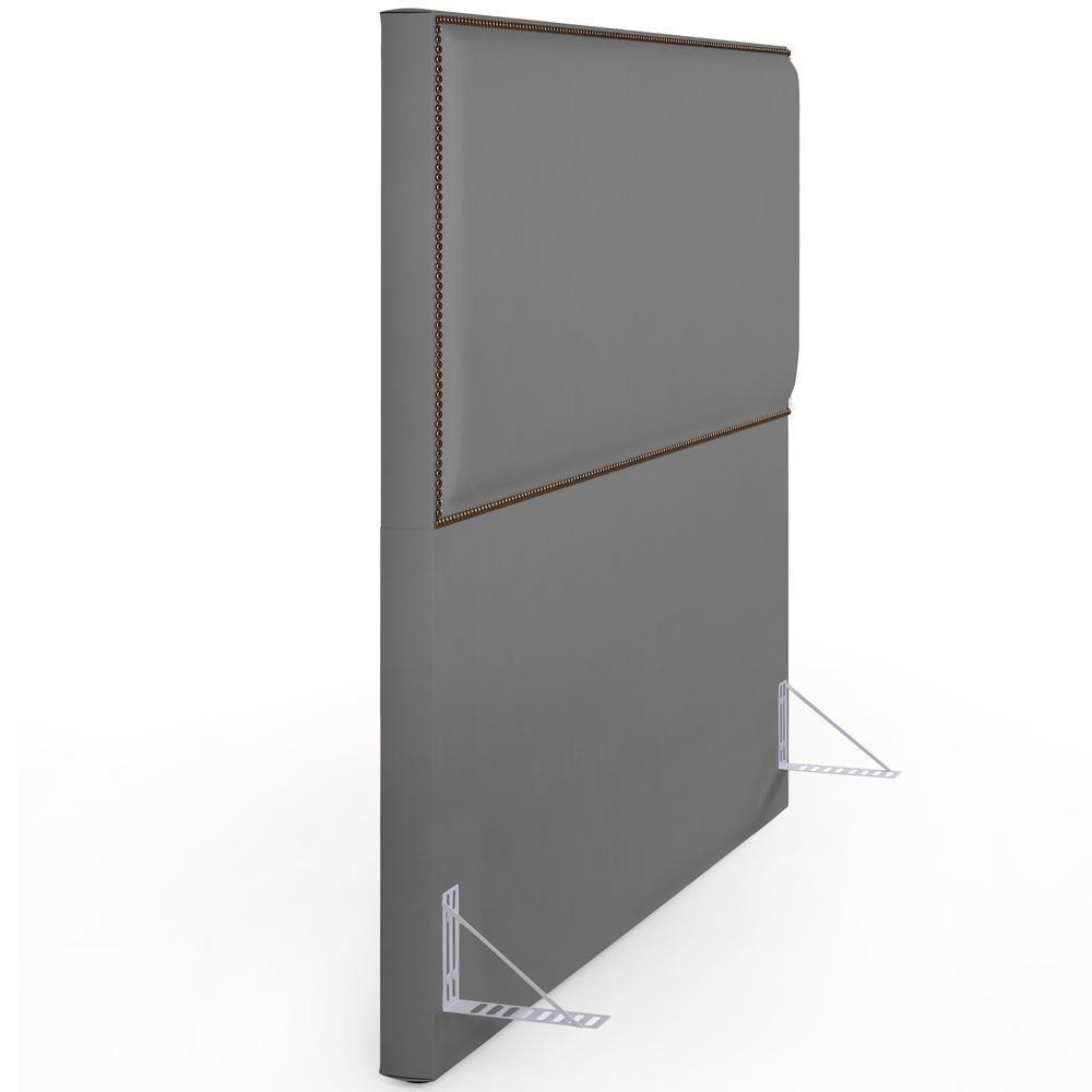 Cabeceira Cama Box Casal Tachas 140 Cm Vicenza L02 Cinza - 2