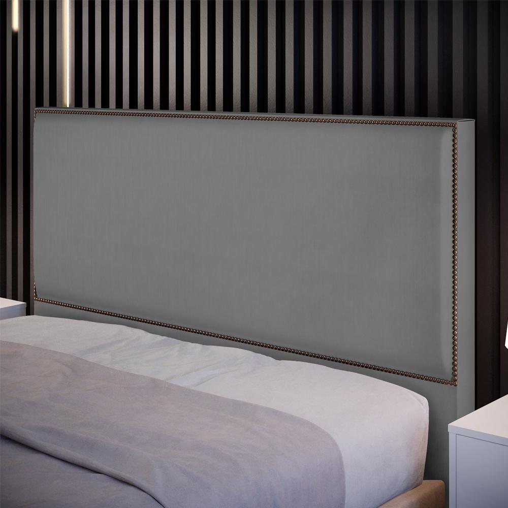 Cabeceira Cama Box Casal Tachas 140 Cm Vicenza L02 Cinza - 8