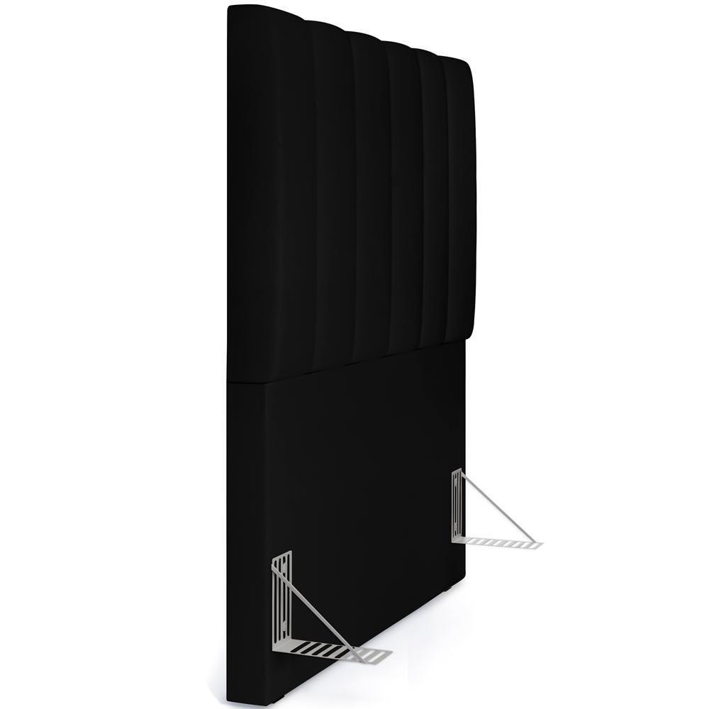 Cabeceira Cama Box Solteiro 100 Cm Dália W01 Suede Preto - 2