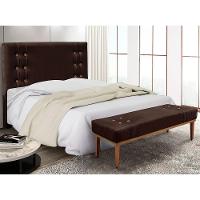 Kit Cabeceira Recamier Queen 1,60M Suede Marrom Café - 5