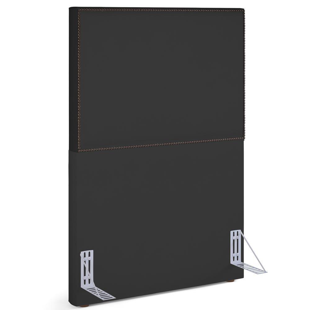 Cabeceira Cama Box Solteiro Com Tachas 100 Cm Suede Preto - 1