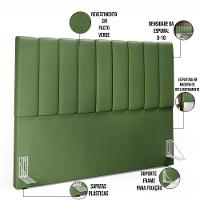 Kit Cabeceira Casal Queen 160cm Calçadeira Baú Verde Musgo - 17