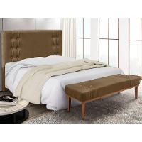 Kit Cabeceira Recamier Queen 1,60M Suede Caramelo - 11