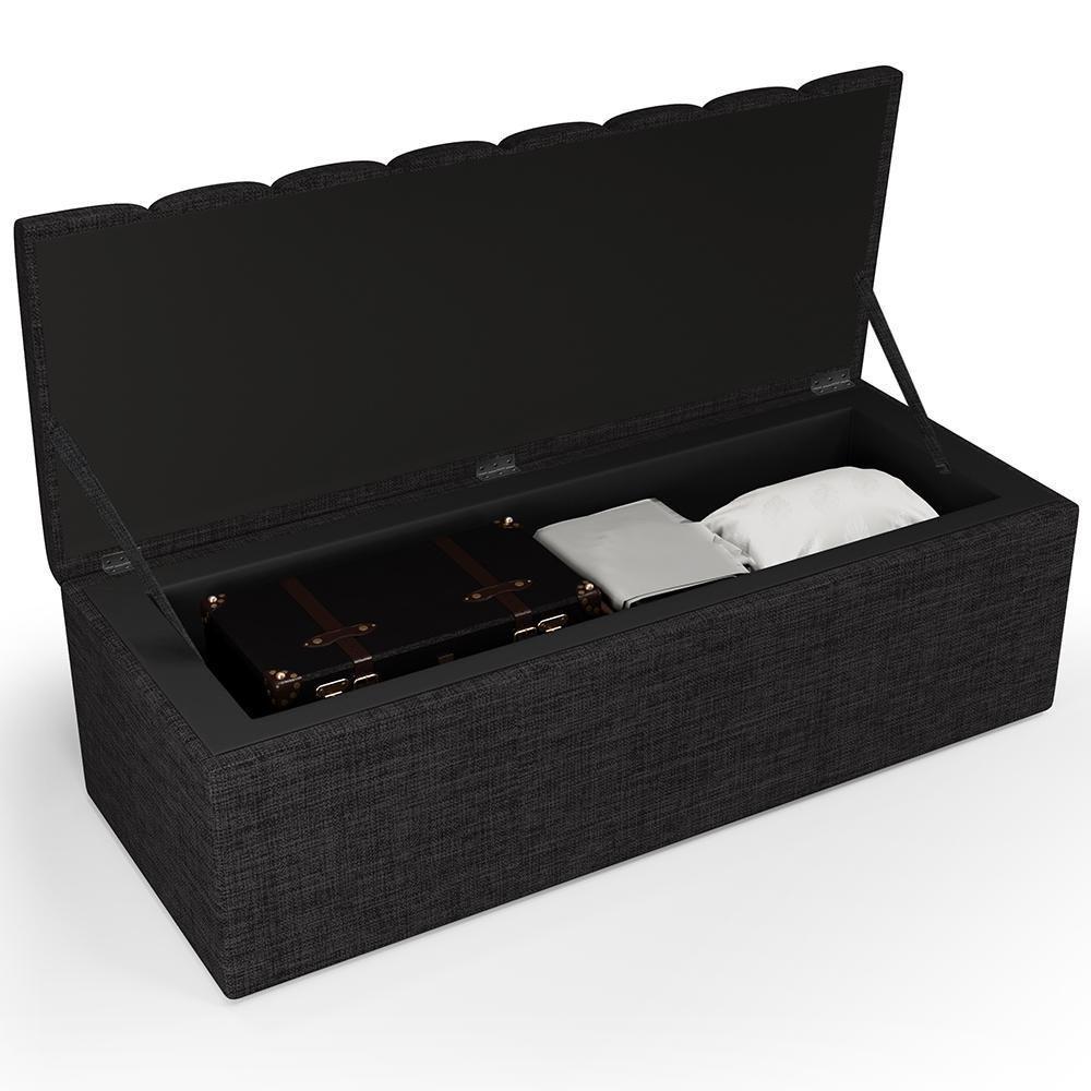 Kit Cabeceira Casal Queen 160cm Com Calçadeira Baú Chumbo - 10