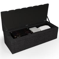 Kit Cabeceira Casal Queen 160cm Com Calçadeira Baú Chumbo - 10