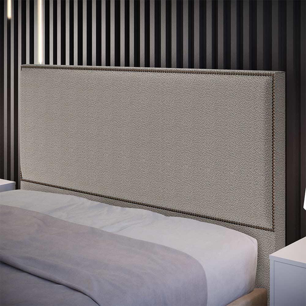 Cabeceira Box Casal Tachas 160 Cm Vicenza L02 Bouclê Bege - 7