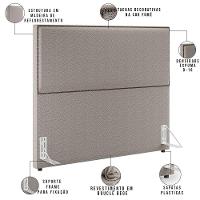 Cabeceira Box Casal Tachas 160 Cm Vicenza L02 Bouclê Bege - 5