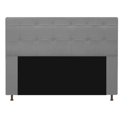 Cabeceira Calçadeira 160Cm Queen Size Capitonê Corano Cinza