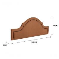 Cabeceira Casal Provençal Luxo 140X60 Terracota Tachas Fumê - 3