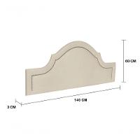 Cabeceira Casal Luxo 140X60 Off White Tachas Prata - 7