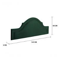 Cabeceira Casal Provençal Luxo 140X60 Verde Tachas Fumê - 3