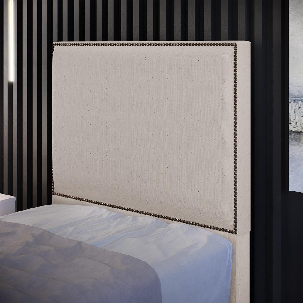 Cabeceira Cama Box Solteiro Tachas 100 Cm Vicenza L02 Bege - 8