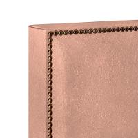 Cabeceira Cama Box Solteiro Com Tachas 100 Cm Linho Rosê