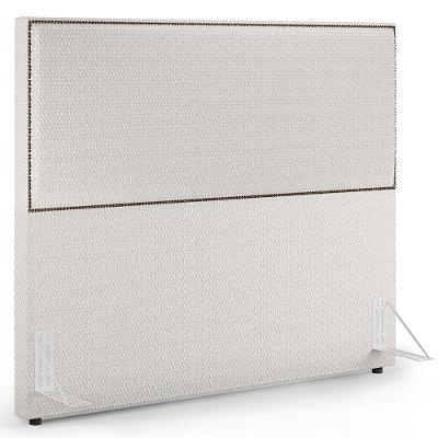 Cabeceira Box Casal King Com Tachas 195 Cm Bouclê Cru