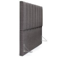 Kit Cabeceira Casal 140cm Calçadeira Baú Cinza Escuro