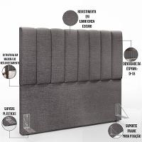 Kit Cabeceira Casal 140cm Calçadeira Baú Cinza Escuro - 9