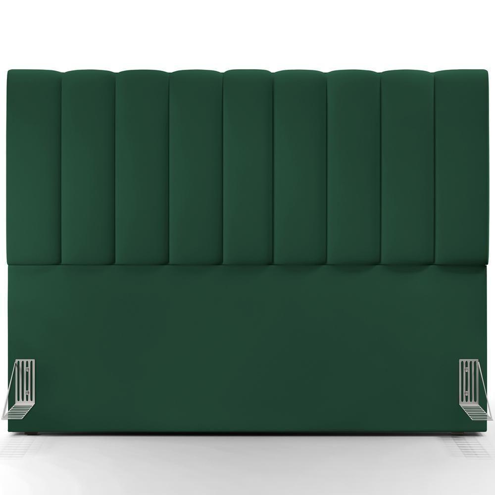 Kit Cabeceira Casal Queen 160cm Calçadeira Baú Verde Musgo - 5