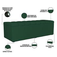 Kit Cabeceira Casal Queen 160cm Calçadeira Baú Verde Musgo - 8