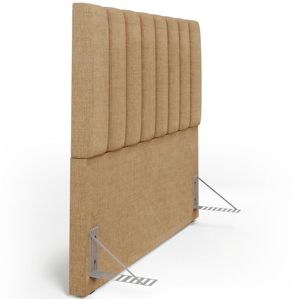 Kit Cabeceira Casal 140cm Calçadeira Baú Bege Escuro - 4