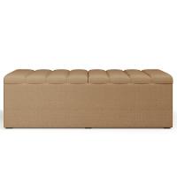 Kit Cabeceira Casal 140cm Calçadeira Baú Bege Escuro - 2