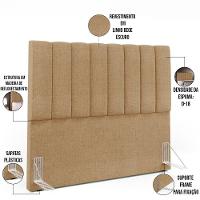 Kit Cabeceira Casal 140cm Calçadeira Baú Bege Escuro - 8