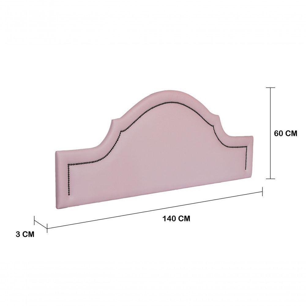 Cabeceira Casal Luxo 140X60 Rosa Tachas Fumê - 2