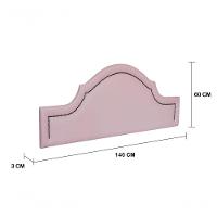 Cabeceira Casal Luxo 140X60 Rosa Tachas Fumê