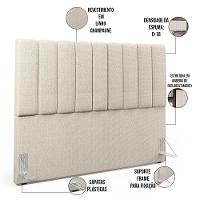 Kit Cabeceira Casal Queen 160cm C/Calçadeira Baú Champagne - 9