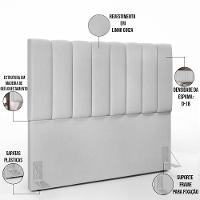 Kit Cabeceira Casal 140cm Com Calçadeira Recamier Baú Cinza - 9