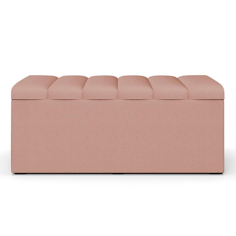 Kit Cabeceira Solteiro 100cm Com Calçadeira Baú Rosê - 4