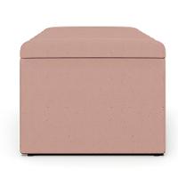 Kit Cabeceira Solteiro 100cm Com Calçadeira Baú Rosê - 6