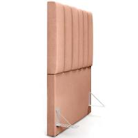 Kit Cabeceira Solteiro 100cm Com Calçadeira Baú Rosê - 11