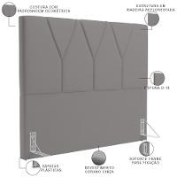 Cabeceira Cama Box Casal King 195 Cm Aurora W01 Cinza - 5