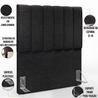 Kit Cabeceira Solteiro 100cm E Calçadeira Baú Chumbo - 9