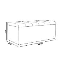 Kit Cabeceira Solteiro 100cm Com Calçadeira Baú Bege Escuro - 6