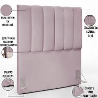 Cabeceira Cama Box Solteiro 100 Cm Dália W01 Suede Rosê