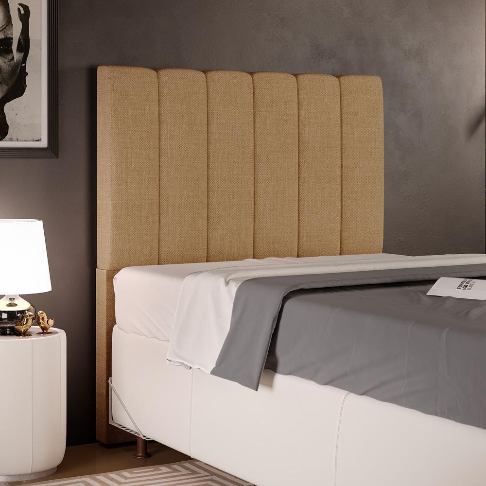 Cabeceira Cama Box Solteiro 100 Cm Dália W01 Bege Escuro - 6