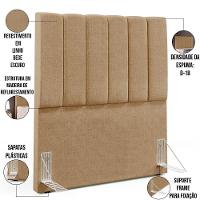 Cabeceira Cama Box Solteiro 100 Cm Dália W01 Bege Escuro