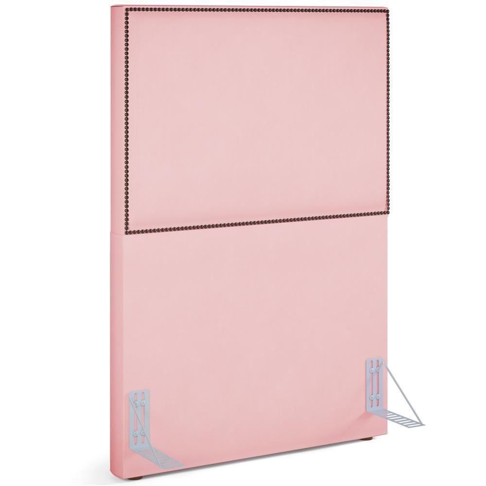 Cabeceira Cama Box Solteiro Com Tachas 100 Cm Suede Rosê - 1