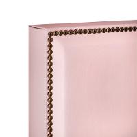 Cabeceira Cama Box Solteiro Com Tachas 100 Cm Suede Rosê