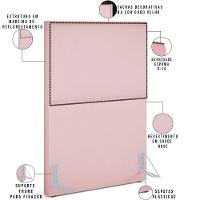 Cabeceira Cama Box Solteiro Com Tachas 100 Cm Suede Rosê - 6