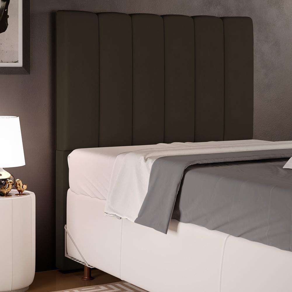 Cabeceira Cama Box Solteiro 100 Cm Dália W01 Suede Marrom - 6