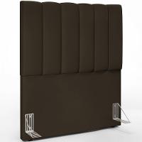 Cabeceira Cama Box Solteiro 100 Cm Dália W01 Suede Marrom - 1