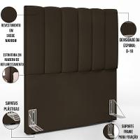 Cabeceira Cama Box Solteiro 100 Cm Dália W01 Suede Marrom