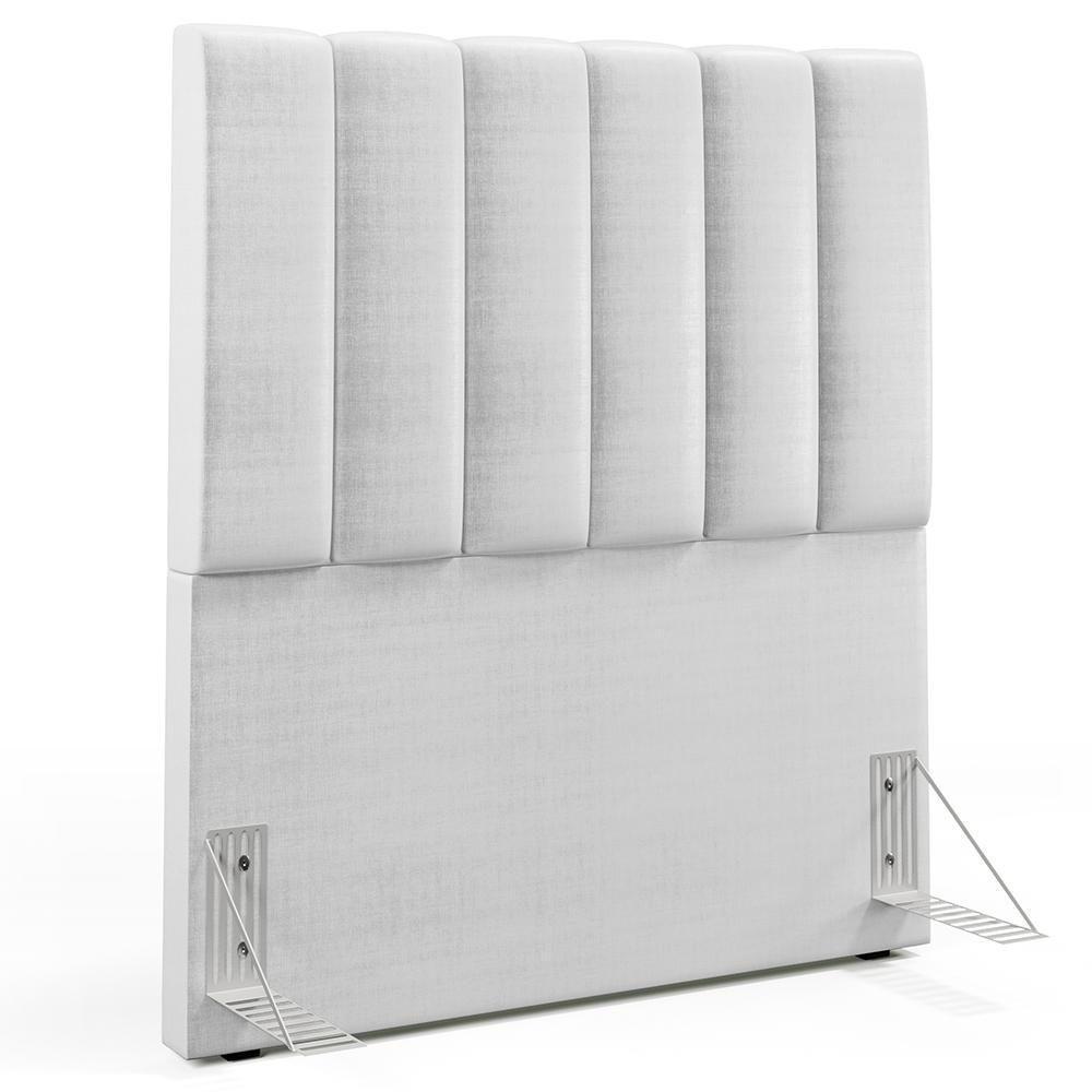 Cabeceira Cama Box Painel Solteiro 100 Cm Cinza Metalizado - 1