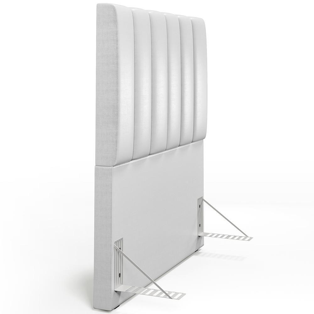 Cabeceira Cama Box Painel Solteiro 100 Cm Cinza Metalizado - 2