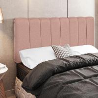 Cabeceira Cama Box Painel Casal 160 Cm Dubai W01 Linho Rosê