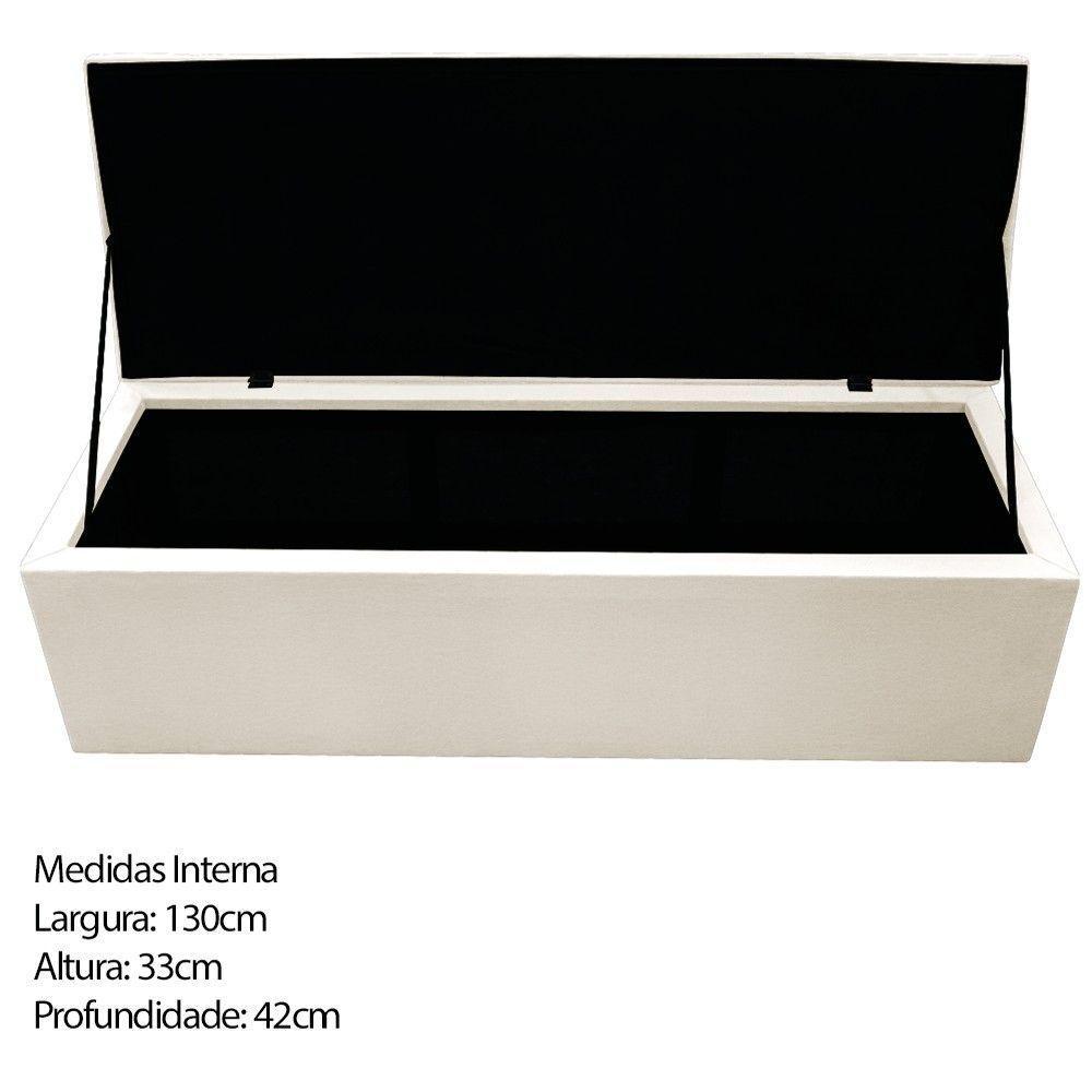 Cabeceira E Calçadeira 140 Cm Casal Com Capitonê Corano Bege - 4