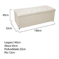 Cabeceira E Calçadeira 140 Cm Casal Com Capitonê Corano Bege - 6