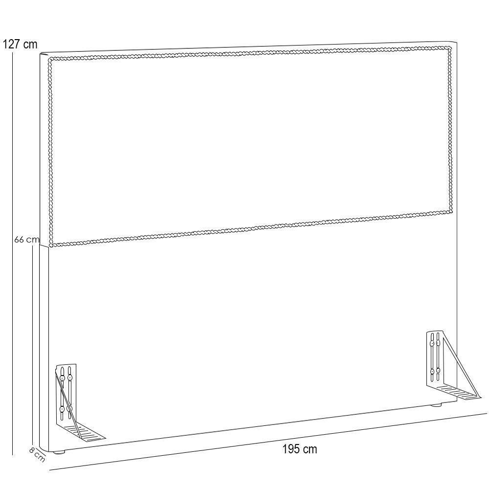 Cabeceira Box Casal King Com Tachas 195 Cm Couríssimo Preto - 5
